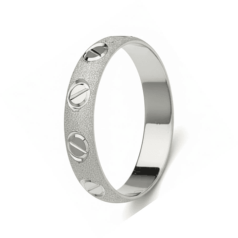 Alianza con dibujo plata de ley 925