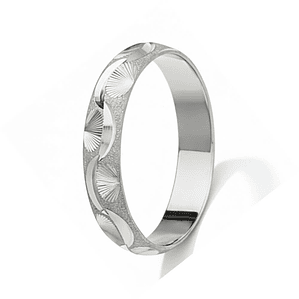 Alianza en plata de ley 925 con detalle de concha