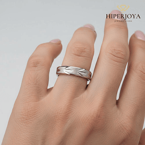 Alianza labrada en plata de ley 925