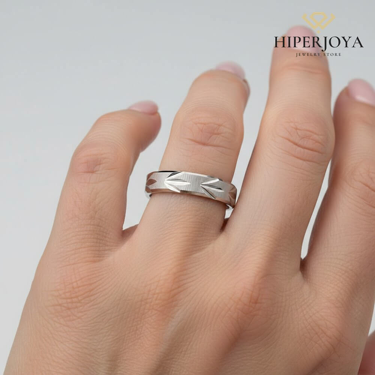 Alianza labrada en plata de ley 925 2