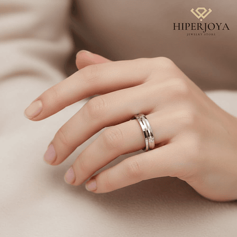 Alianza plata de ley 925 con diseño 