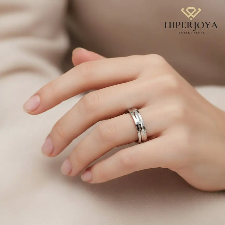 Alianza plata de ley 925 con diseño  2