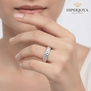 Alianza plata de ley 925 rayada