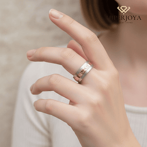 Alianza oro bicolor 18k nombre