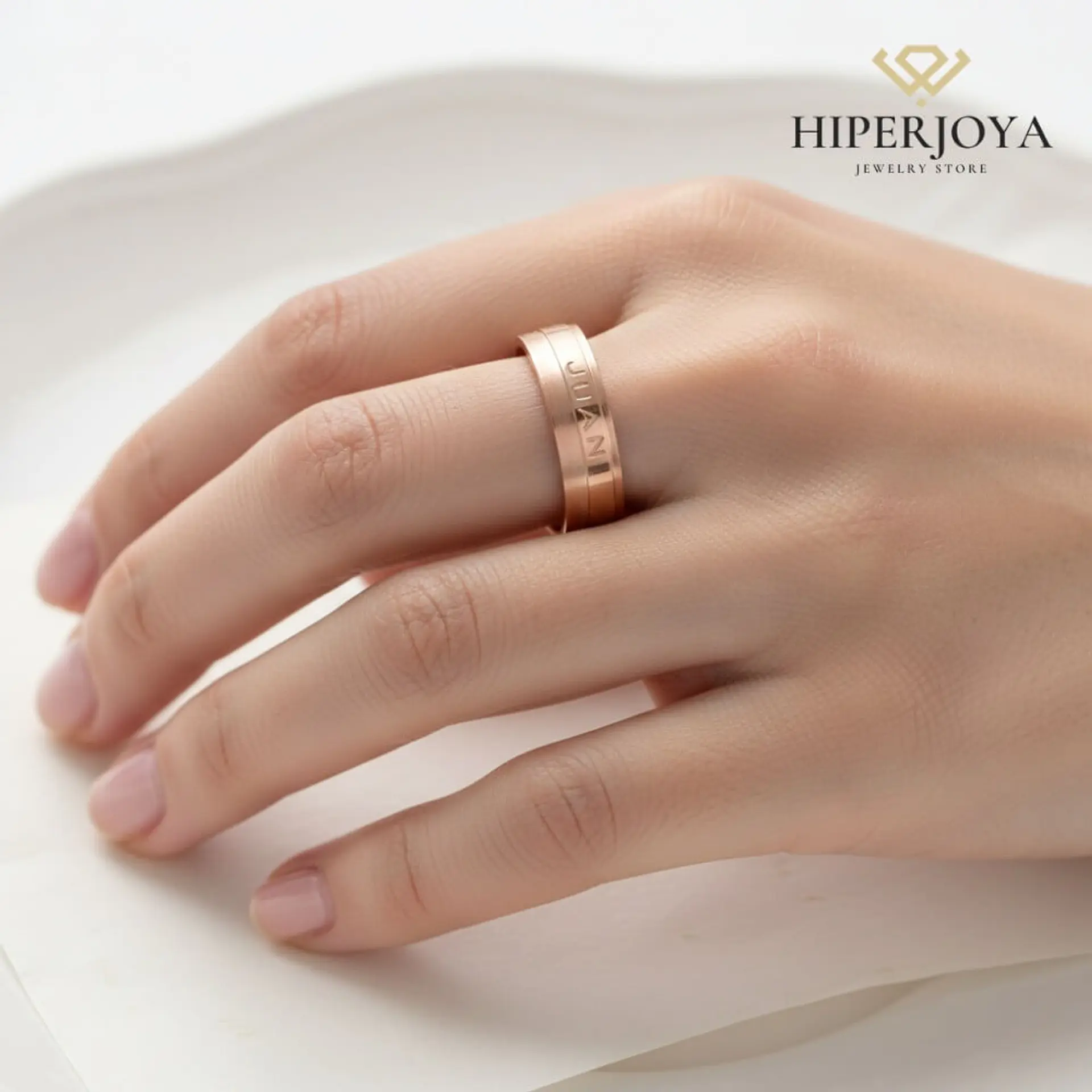 Alianza oro bicolor 18k nombre 20