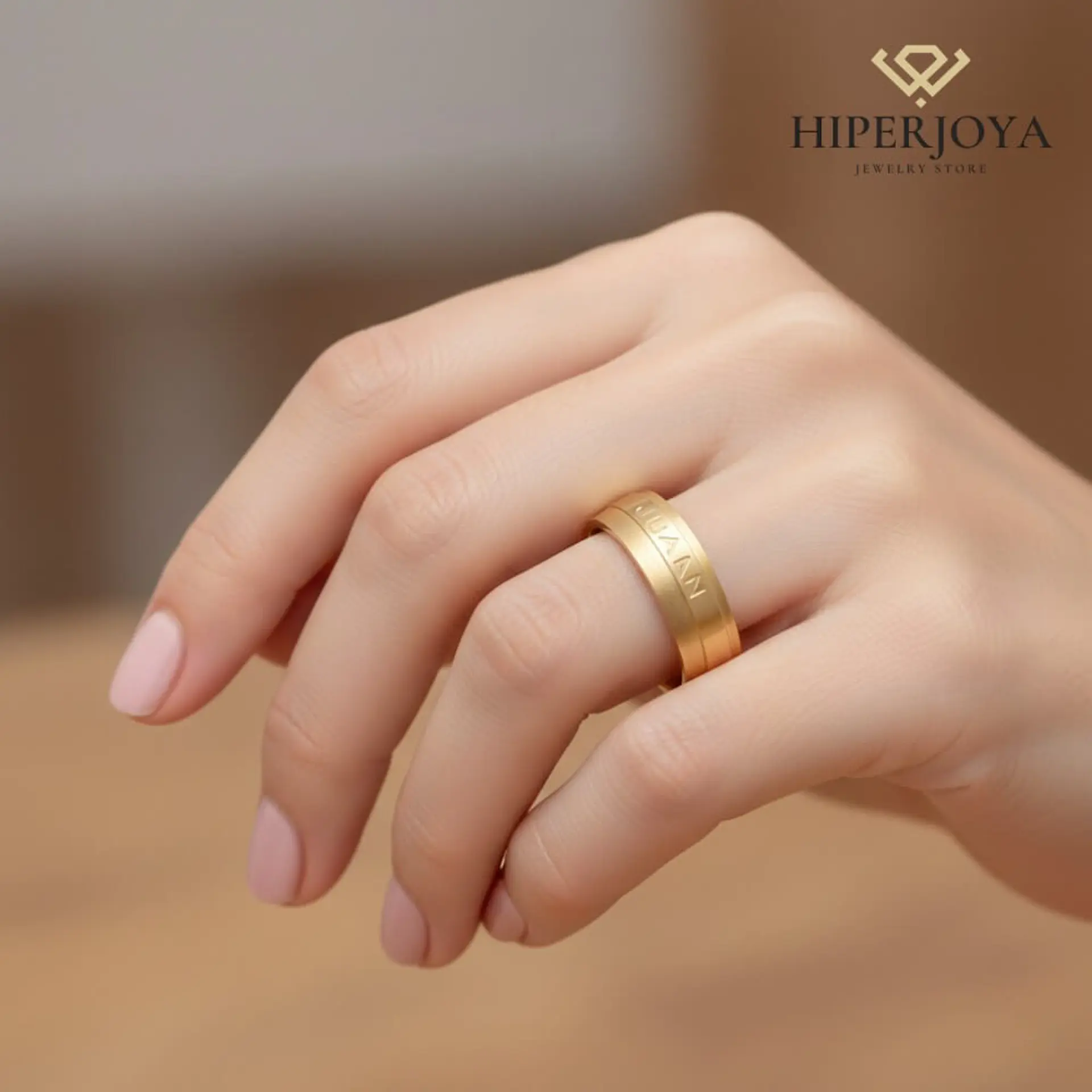 Alianza oro bicolor 18k nombre 28