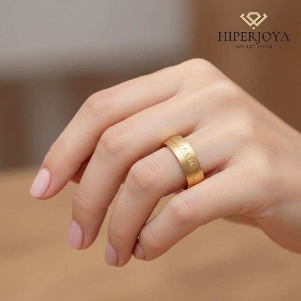 Alianza oro bicolor 18k nombre 27