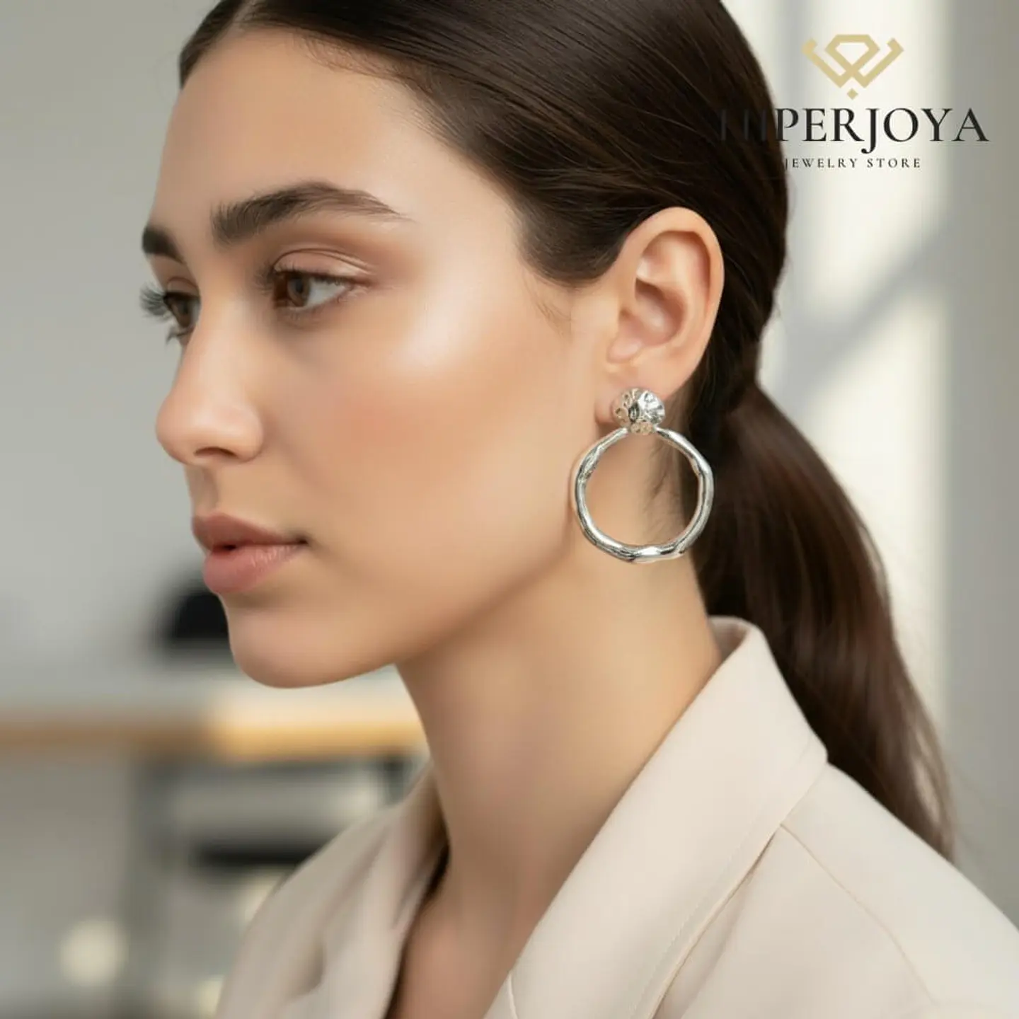 Pendientes aro de acero  2