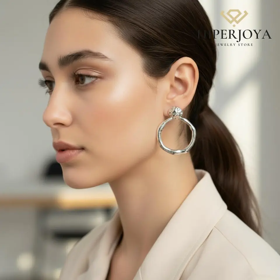 Pendientes aro de acero  2