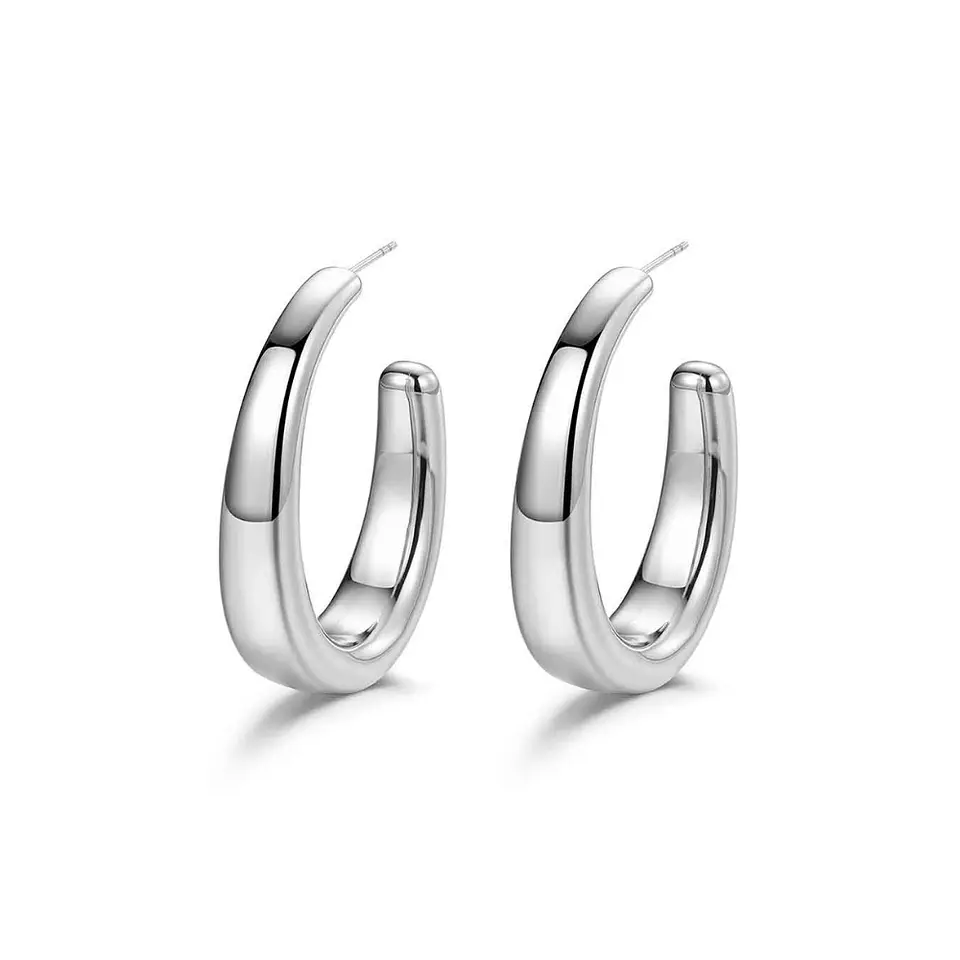 Pendientes de acero aros abiertos 1