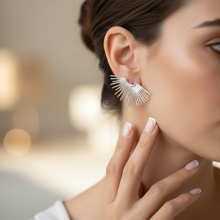 Pendientes de acero en abanico  1