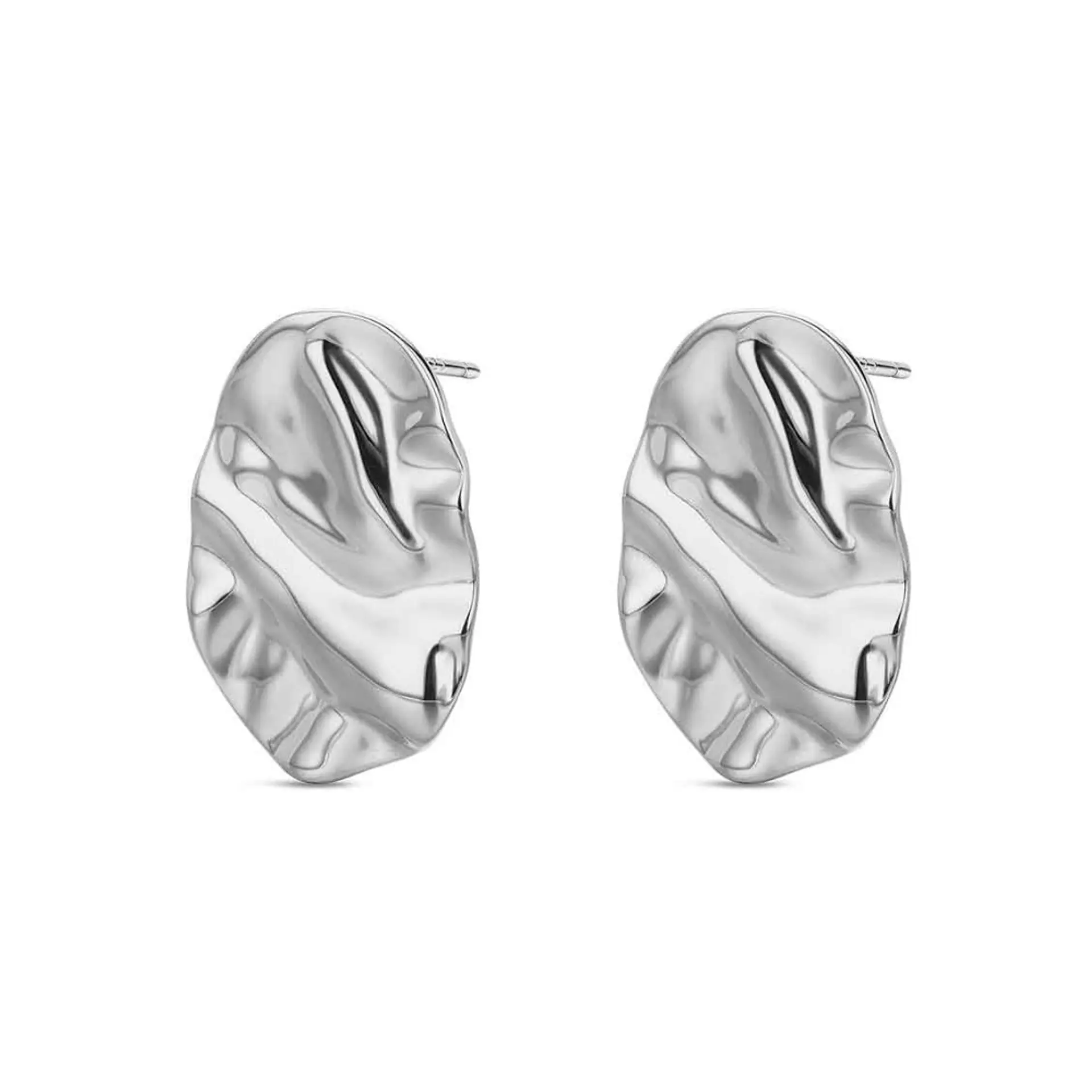 Pendientes oval en acero 2