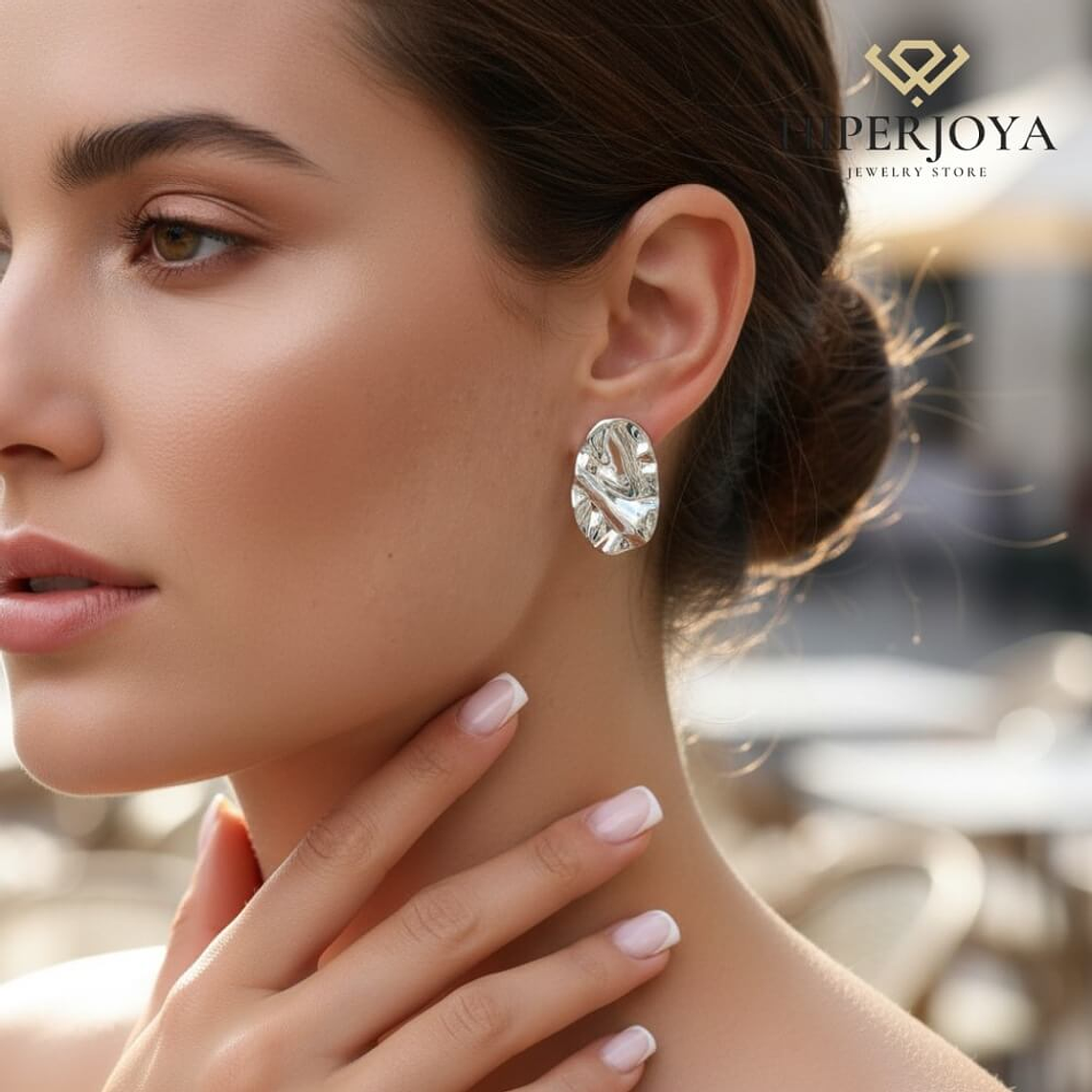 Pendientes oval en acero 1