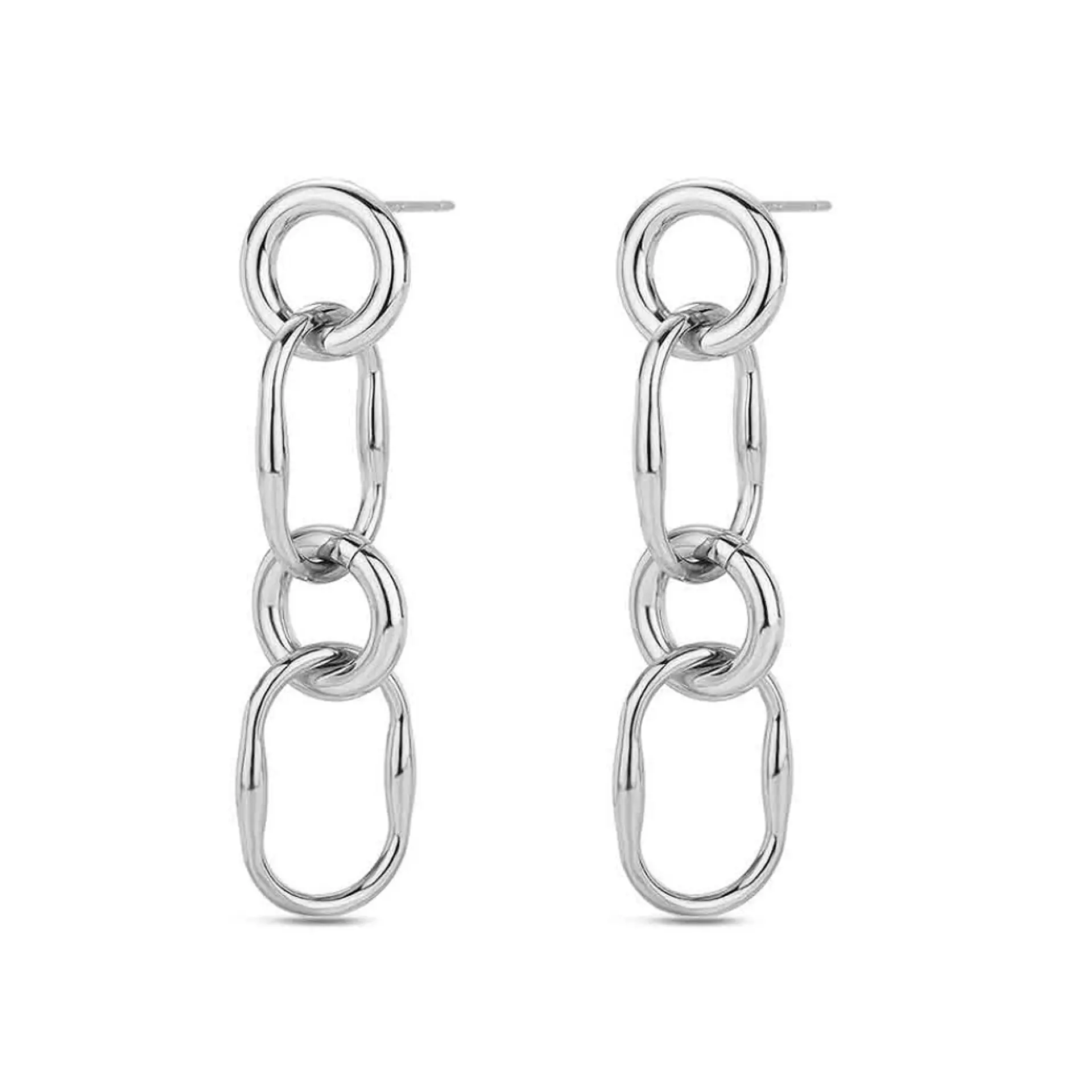 Pendientes de acero eslabones combinados 1