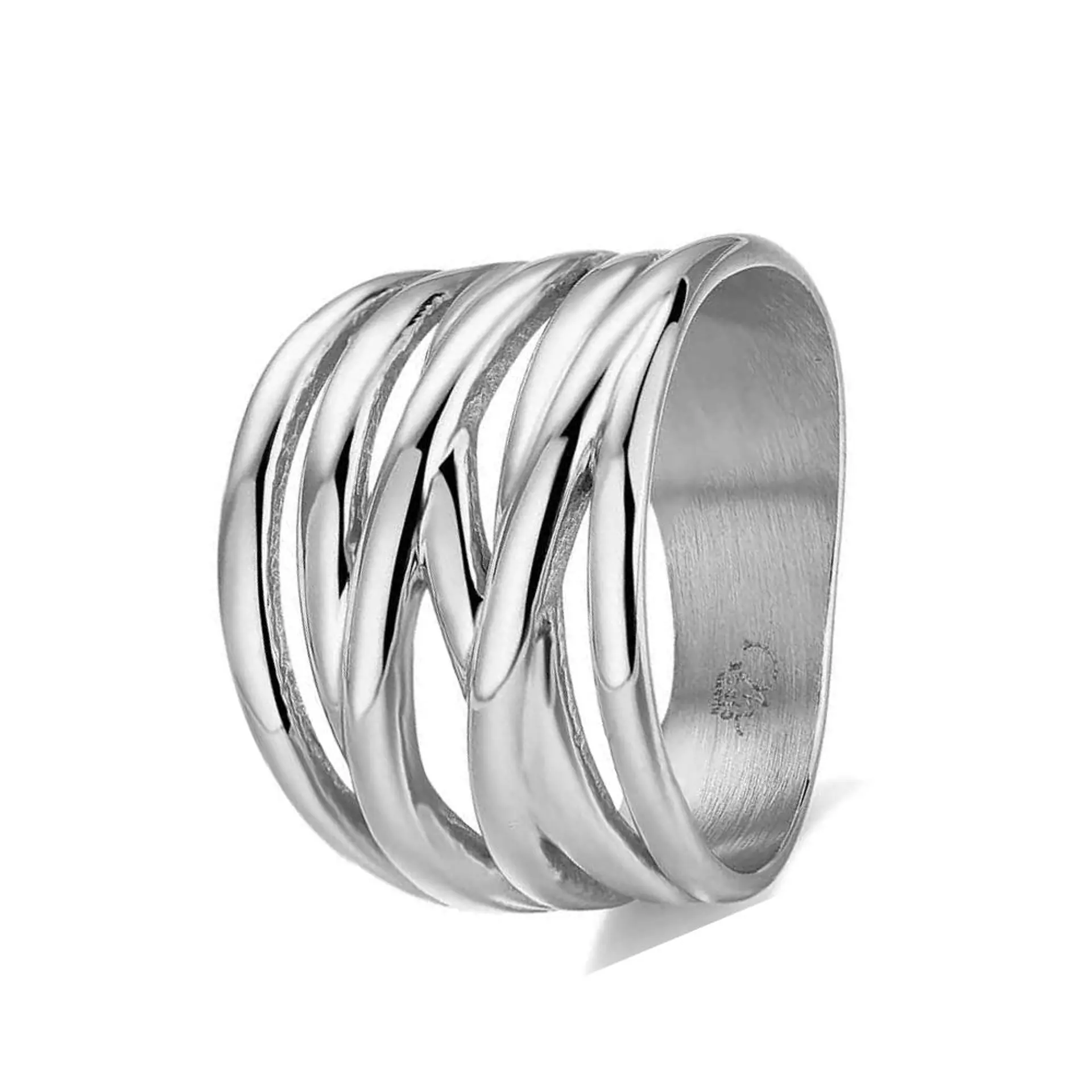 Anillo de acero hilos entrelazados 2