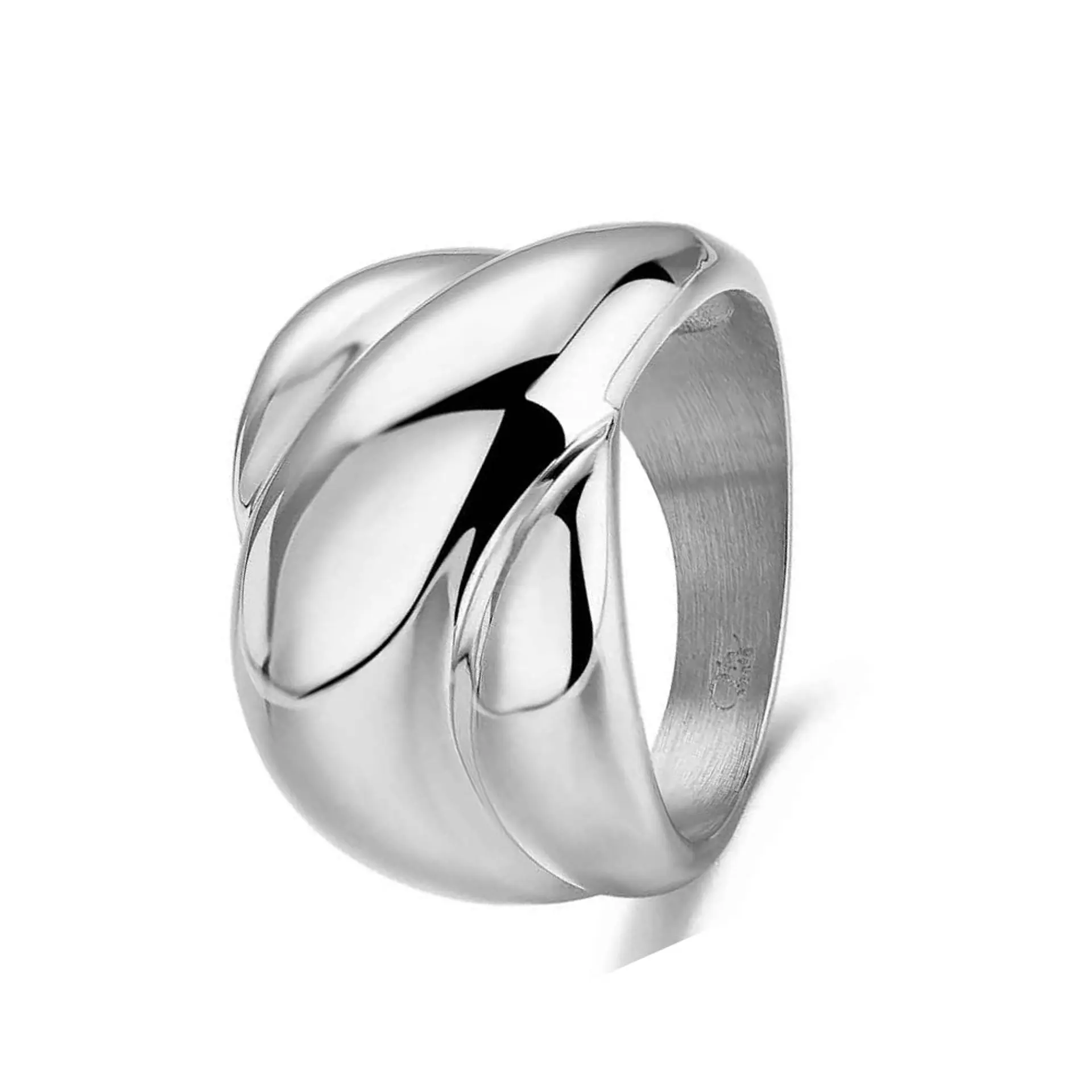 Anillo de acero entrelazado 1