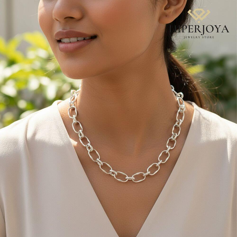 Collar de acero eslabones combinados 1