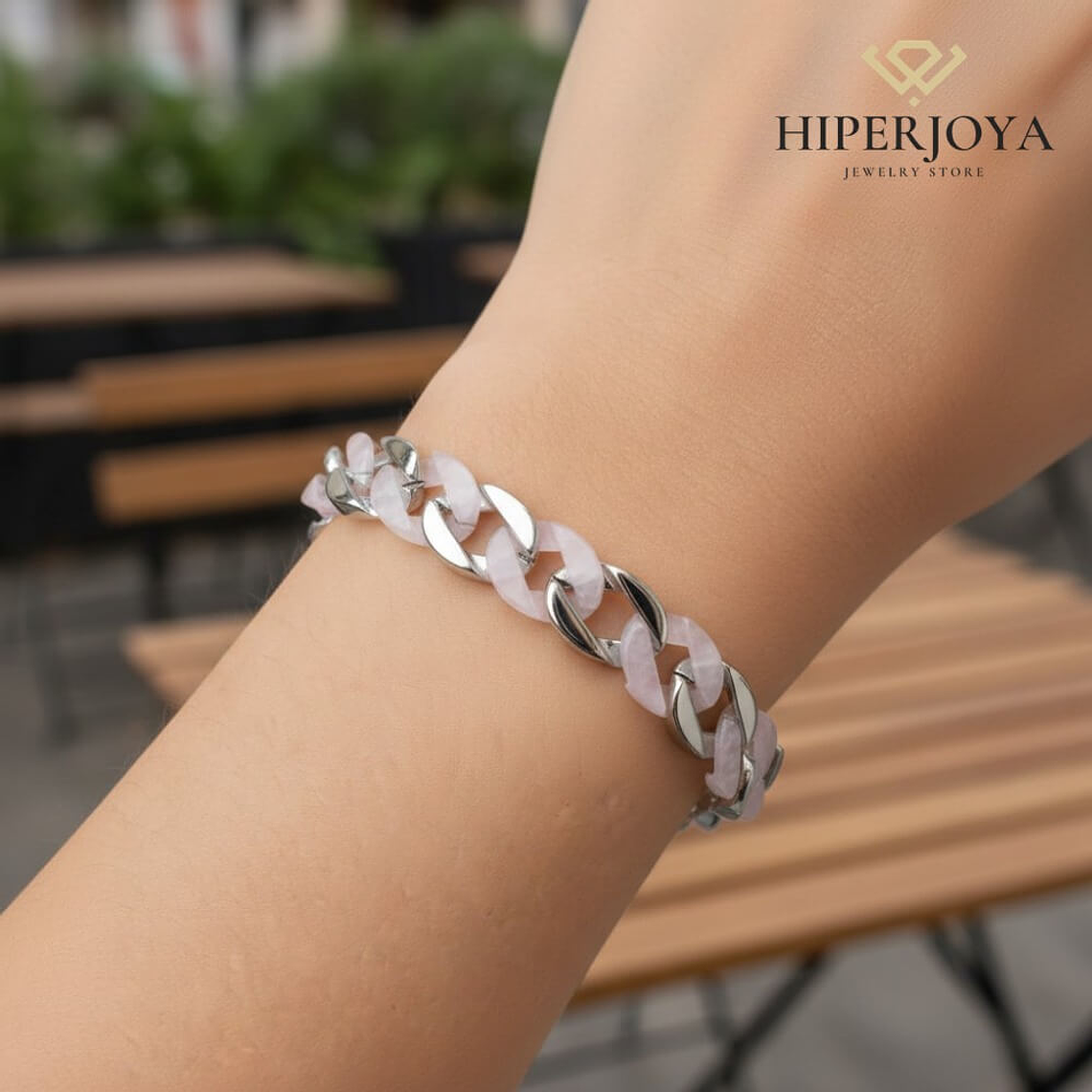 Pulsera de acero barbada en resina  1