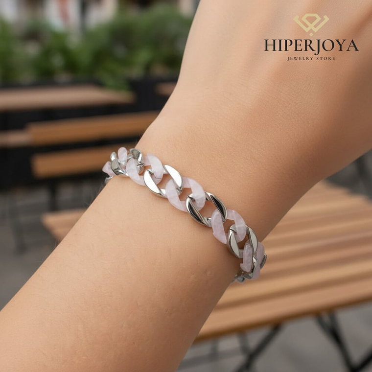 Pulsera de acero barbada en resina  1