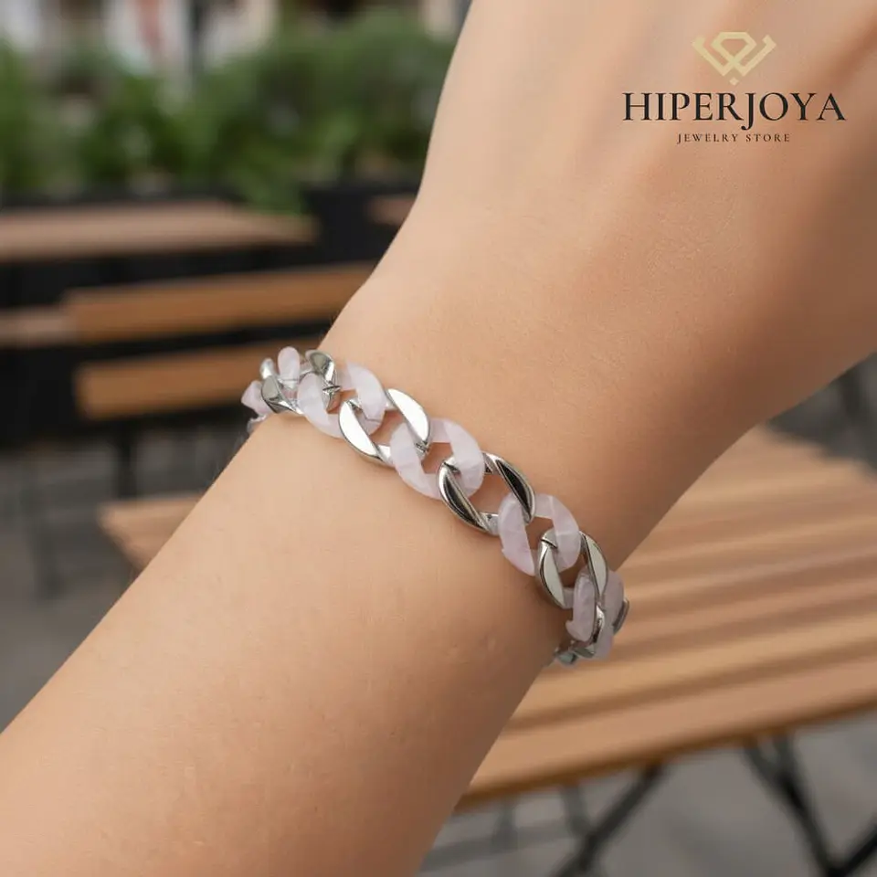 Pulsera de acero barbada en resina  1