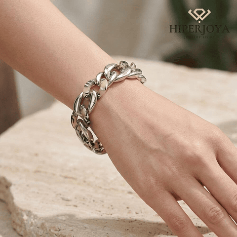 Pulsera de resina y acero barbada 