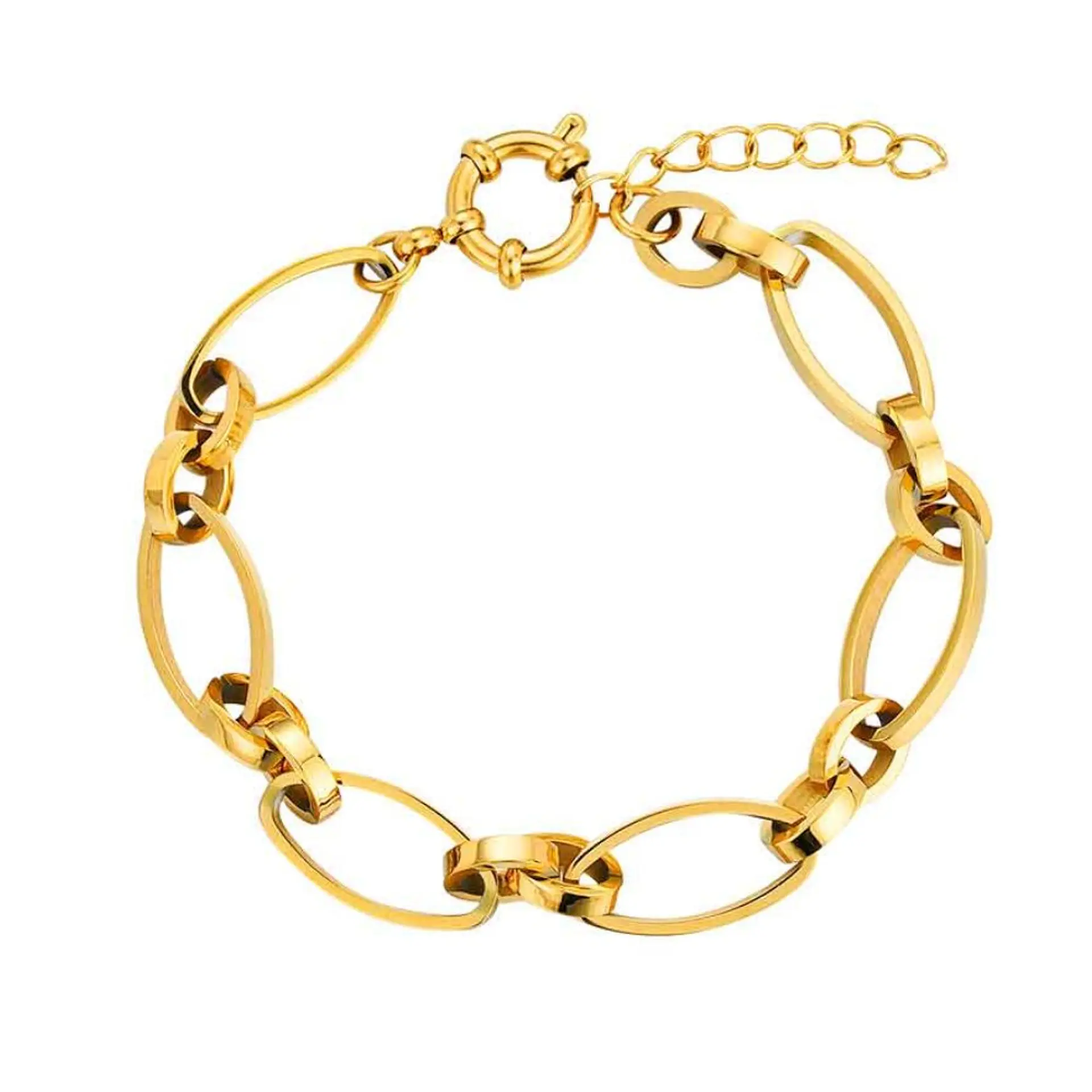 Pulsera de acero eslabones óvalos  1