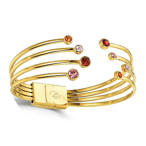 Brazalete de acero y cristales de color