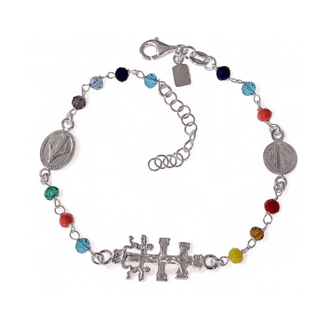 Pulsera Cruz de caravaca y San Benito 