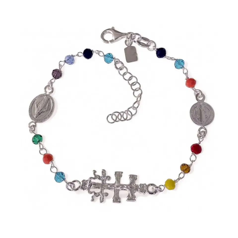 Pulsera Cruz de caravaca y San Benito  1