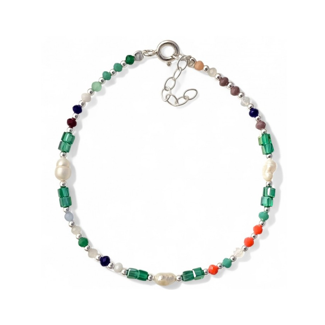 Pulsera con piedras de colores combinadas 1