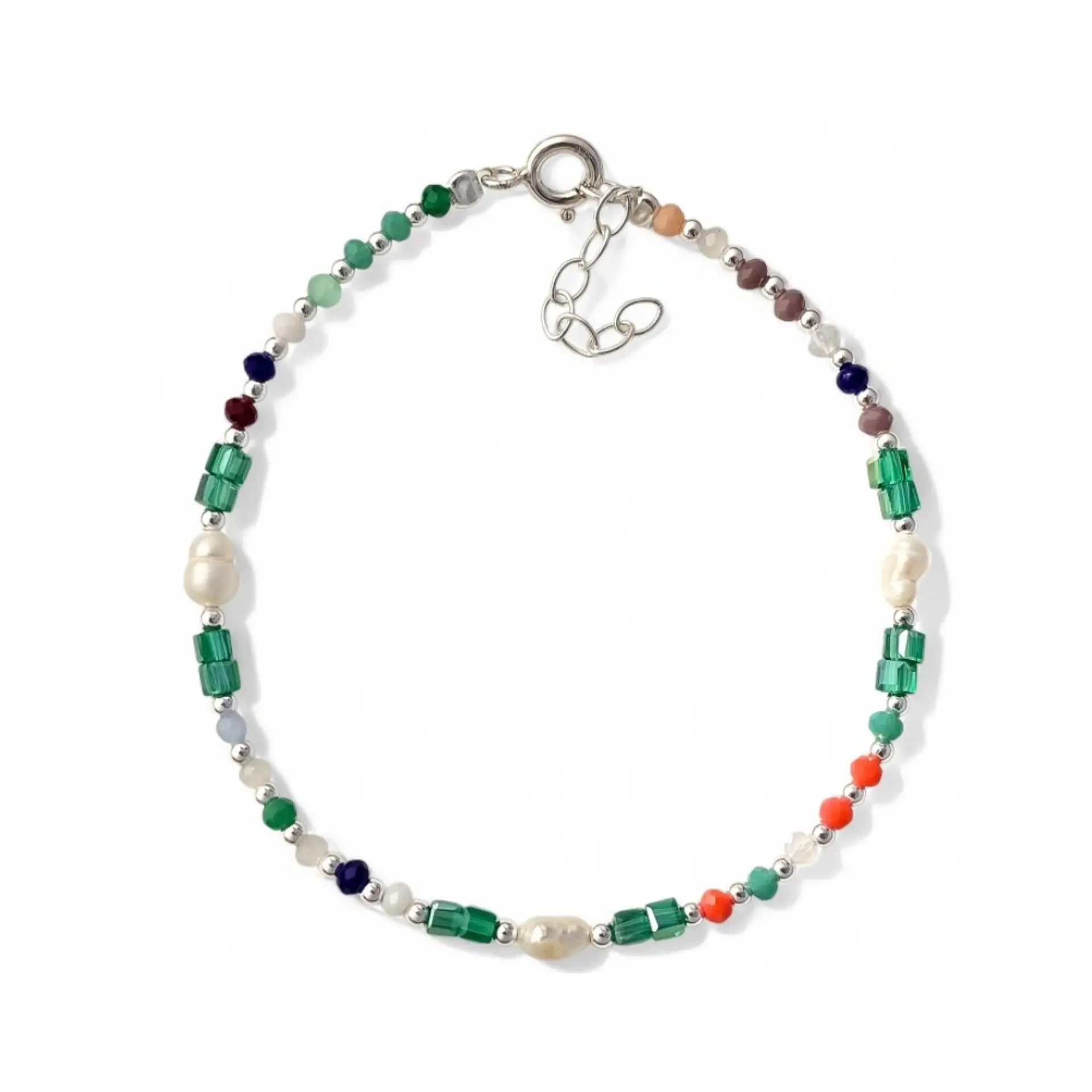 Pulsera con piedras de colores combinadas 1