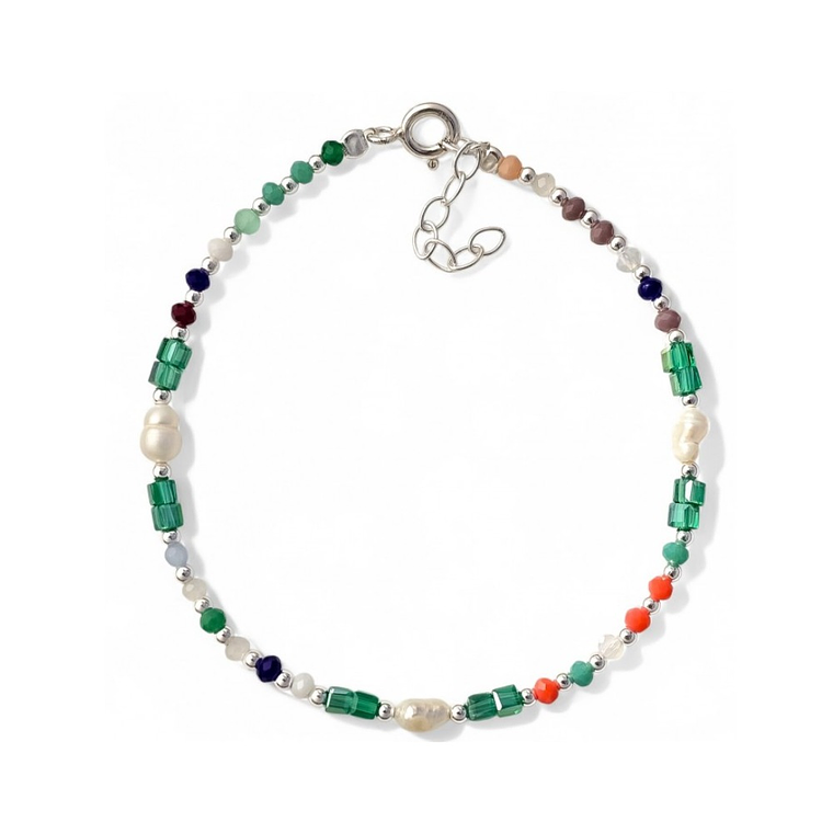 Pulsera con piedras de colores combinadas 1