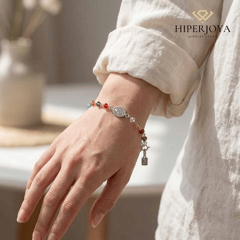 Pulsera milagrosa en piedras de colores