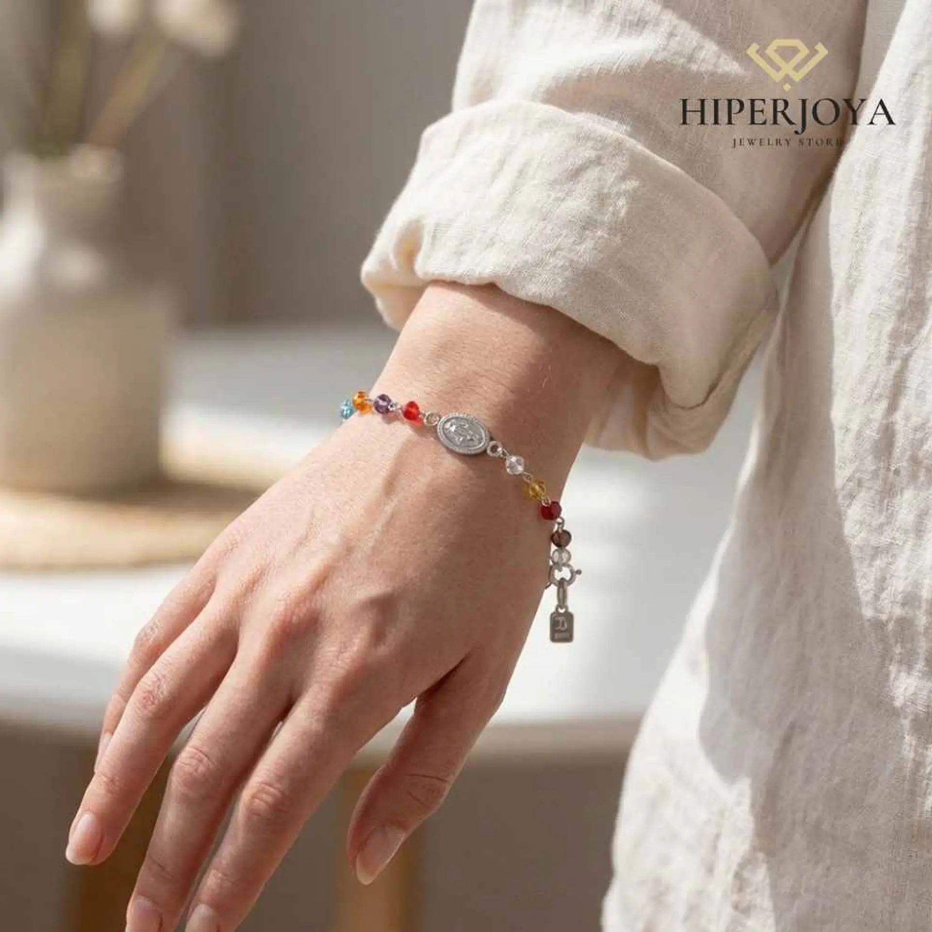 Pulsera milagrosa en piedras de colores 2
