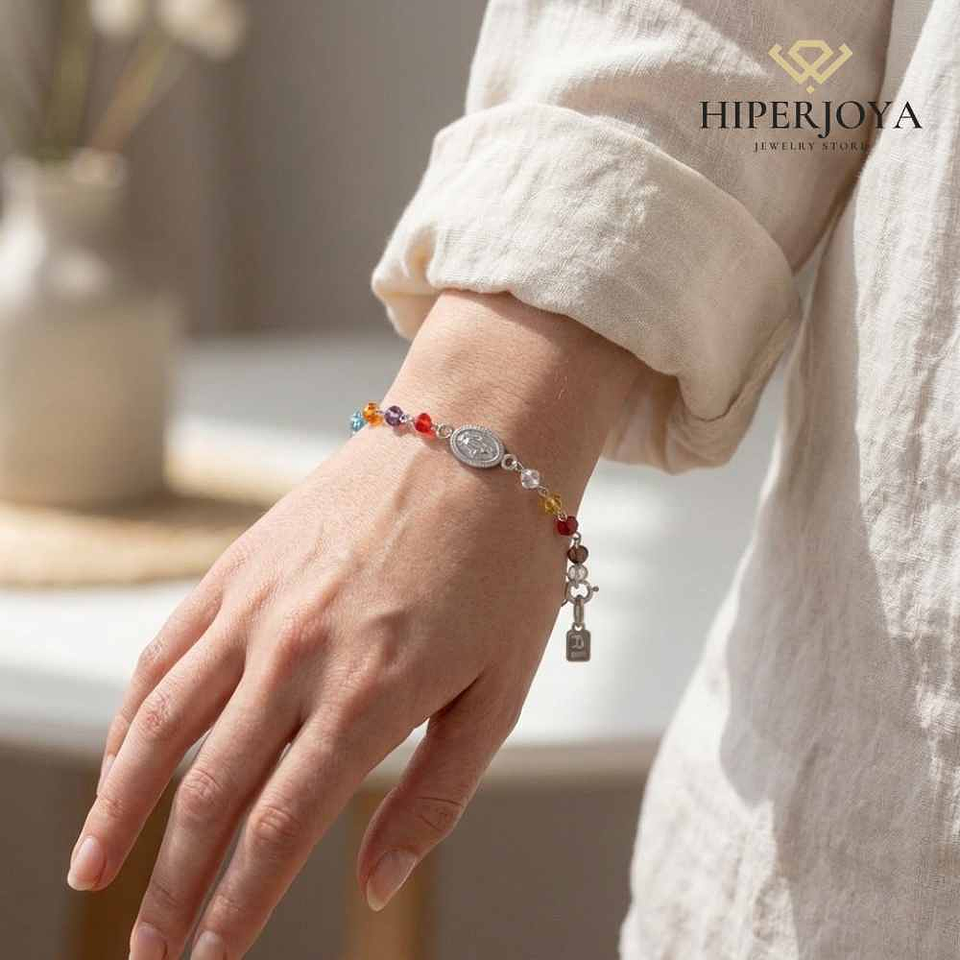 Pulsera milagrosa en piedras de colores 2