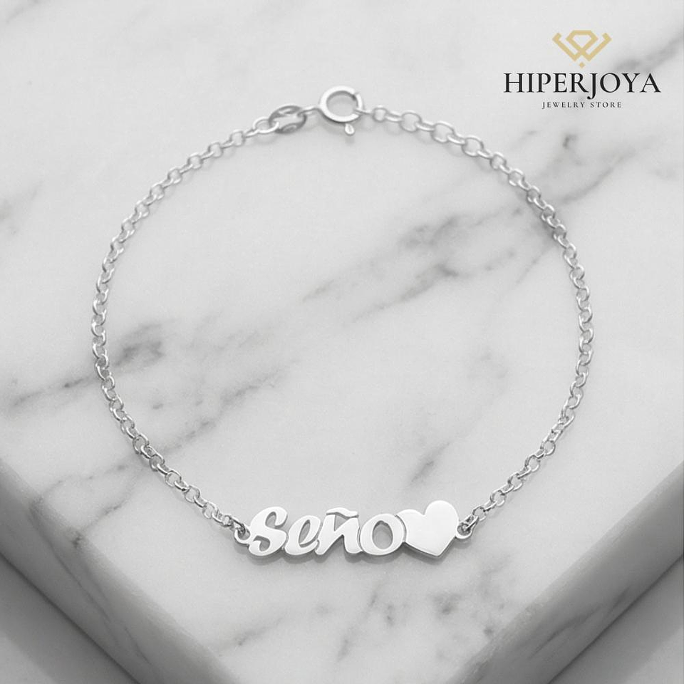 Pulsera personalizada seño plata 4