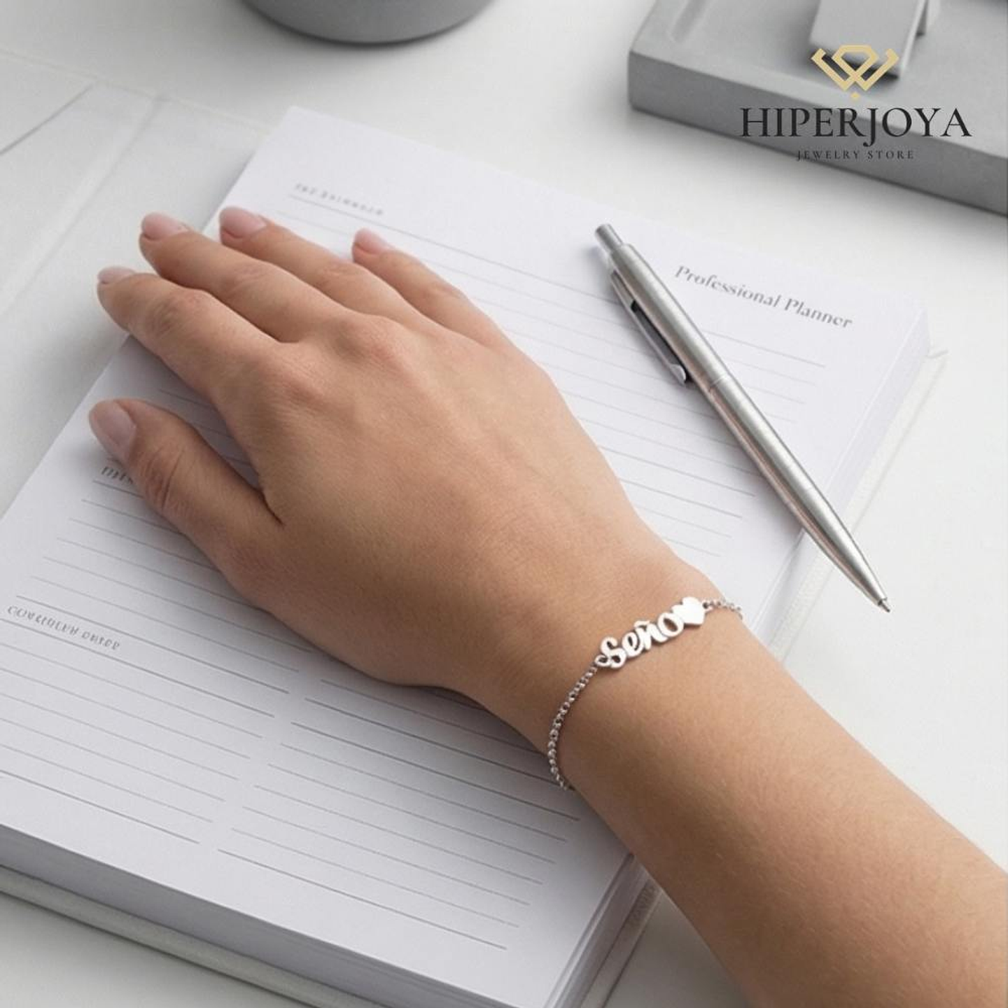 Pulsera personalizada seño plata 3