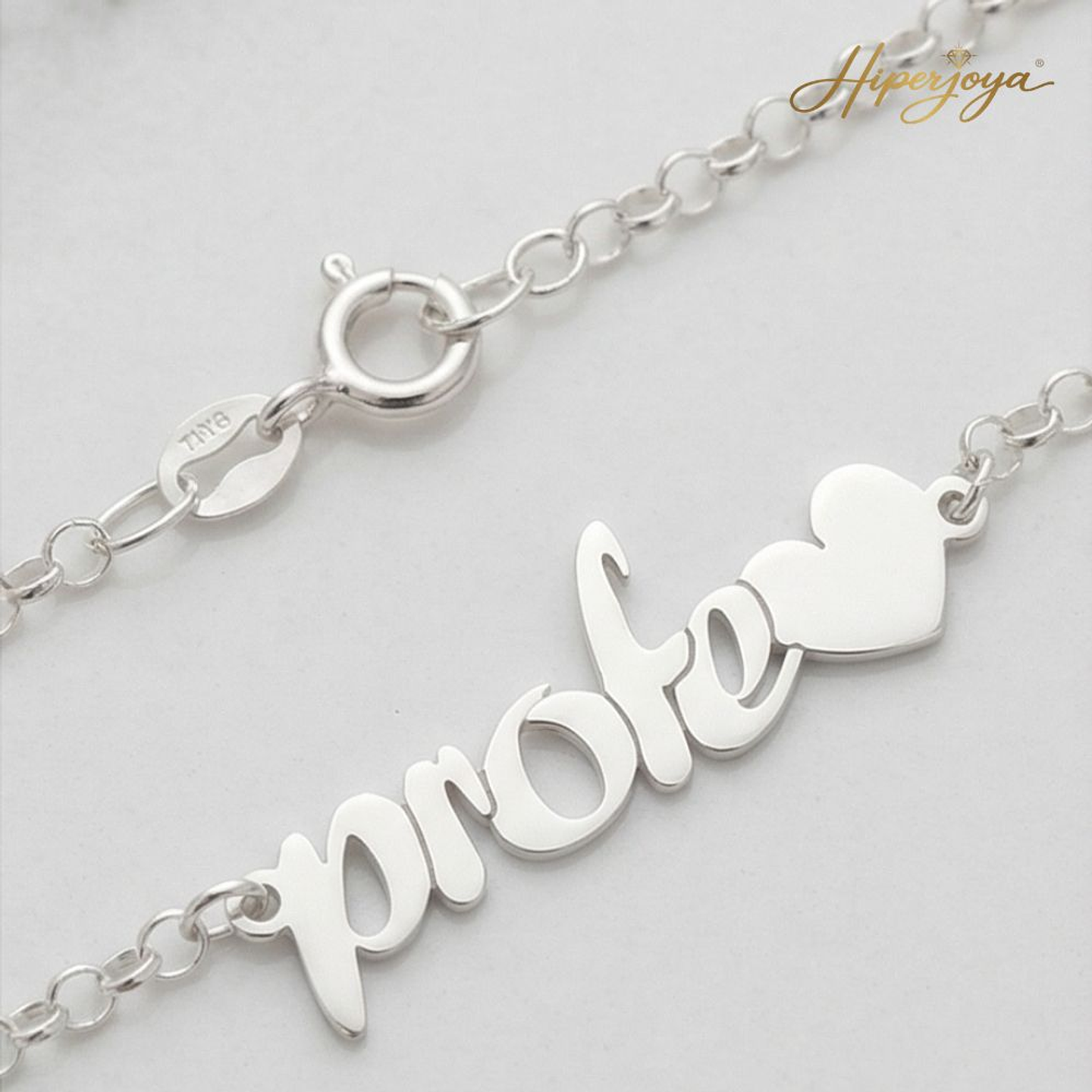 Pulsera personalizada profe plata 2