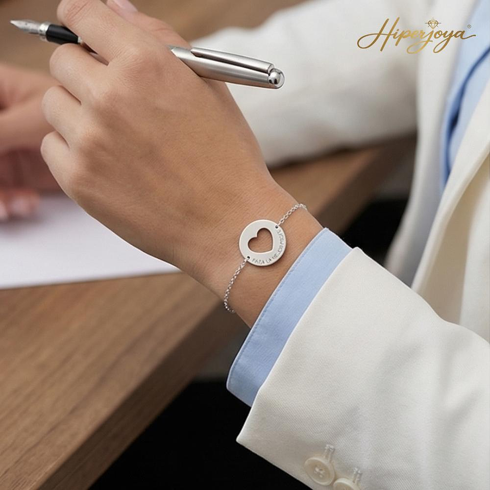 Pulsera personalizada para la mejor profe plata 2