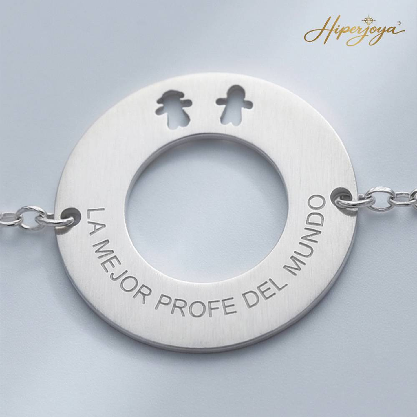 Pulsera personalizada para la profe favorita plata 2