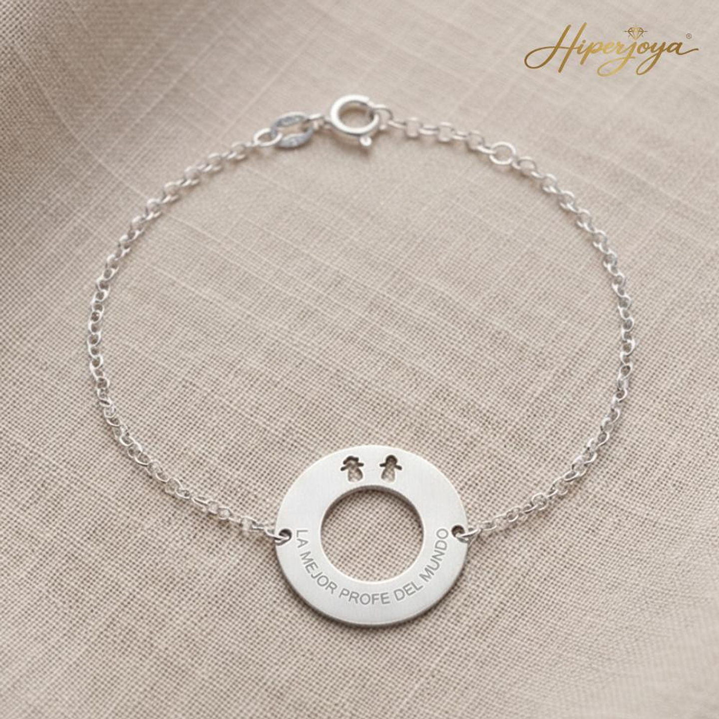 Pulsera personalizada para la profe favorita plata 4