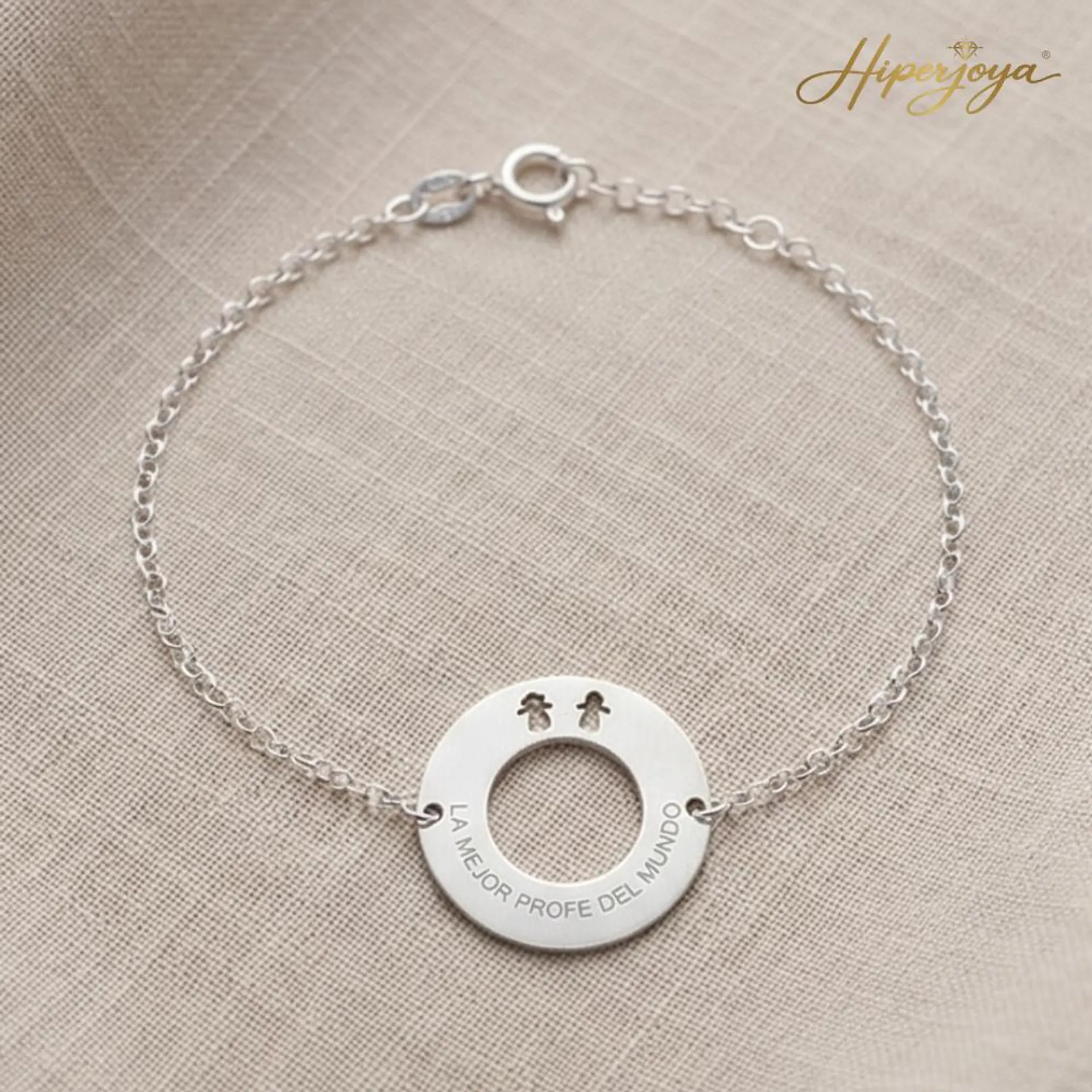 Pulsera personalizada para la profe favorita plata 4