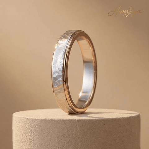 Alianza de oro blanco y rosa 18k 