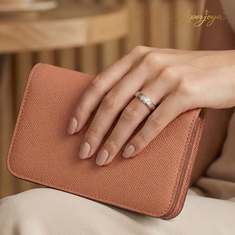 Alianza de oro blanco y rosa 18k  2