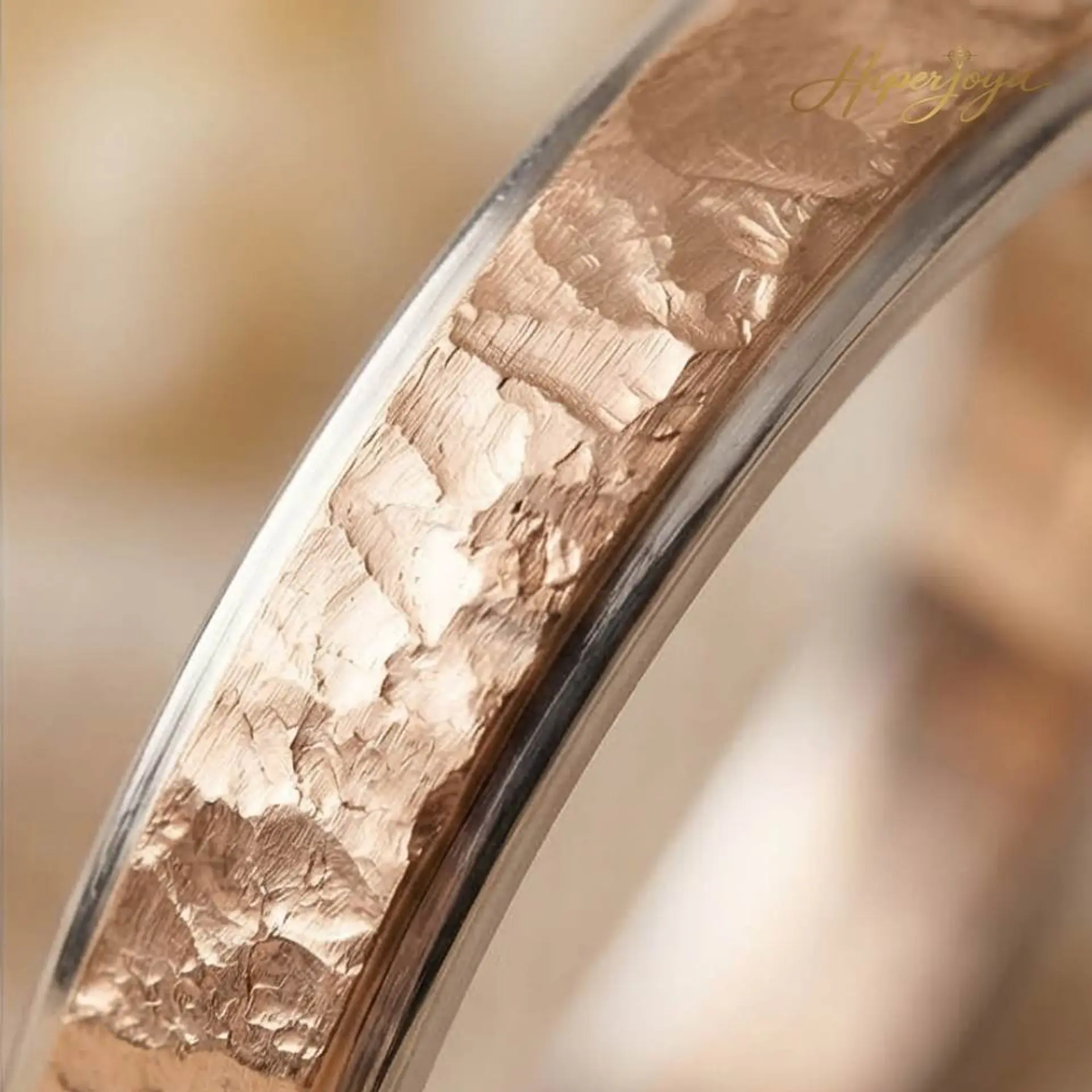 Alianza oro rosa 18k labrado 4