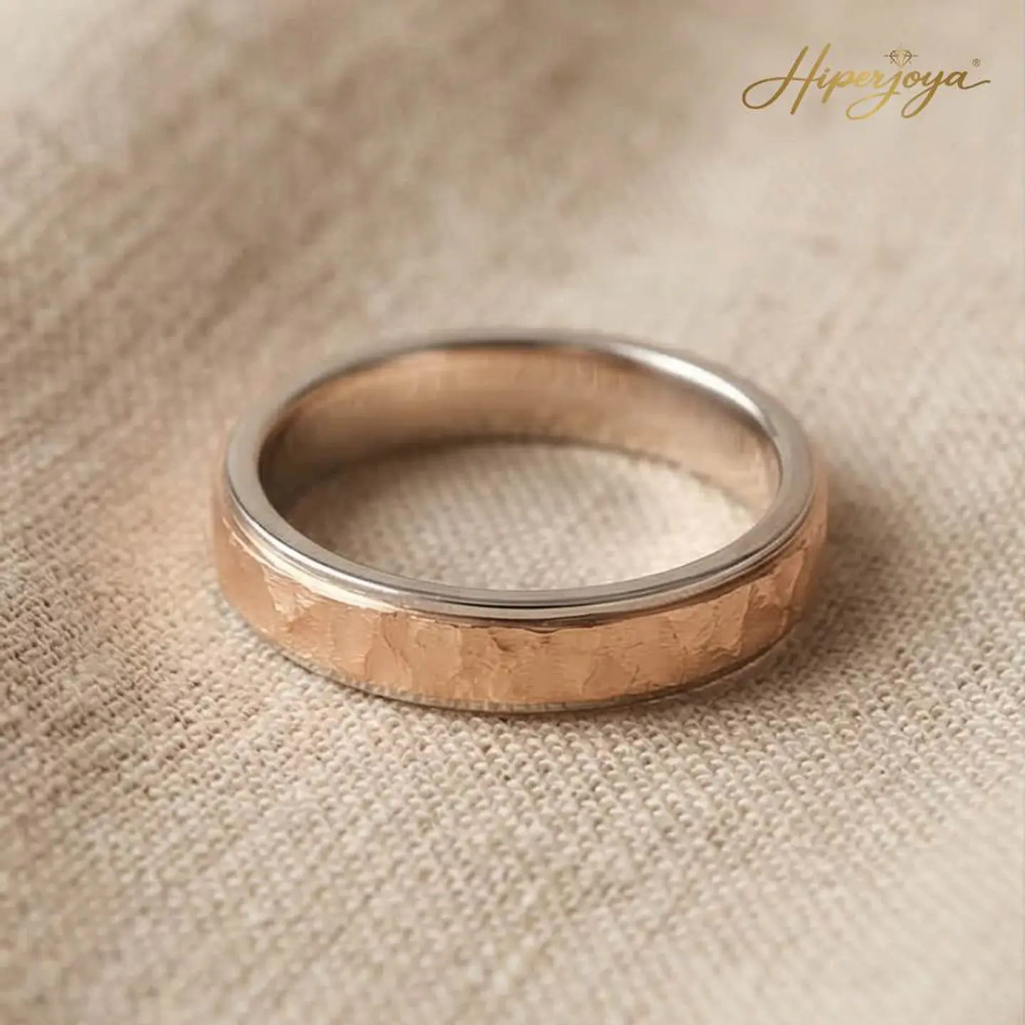 Alianza oro rosa 18k labrado 3