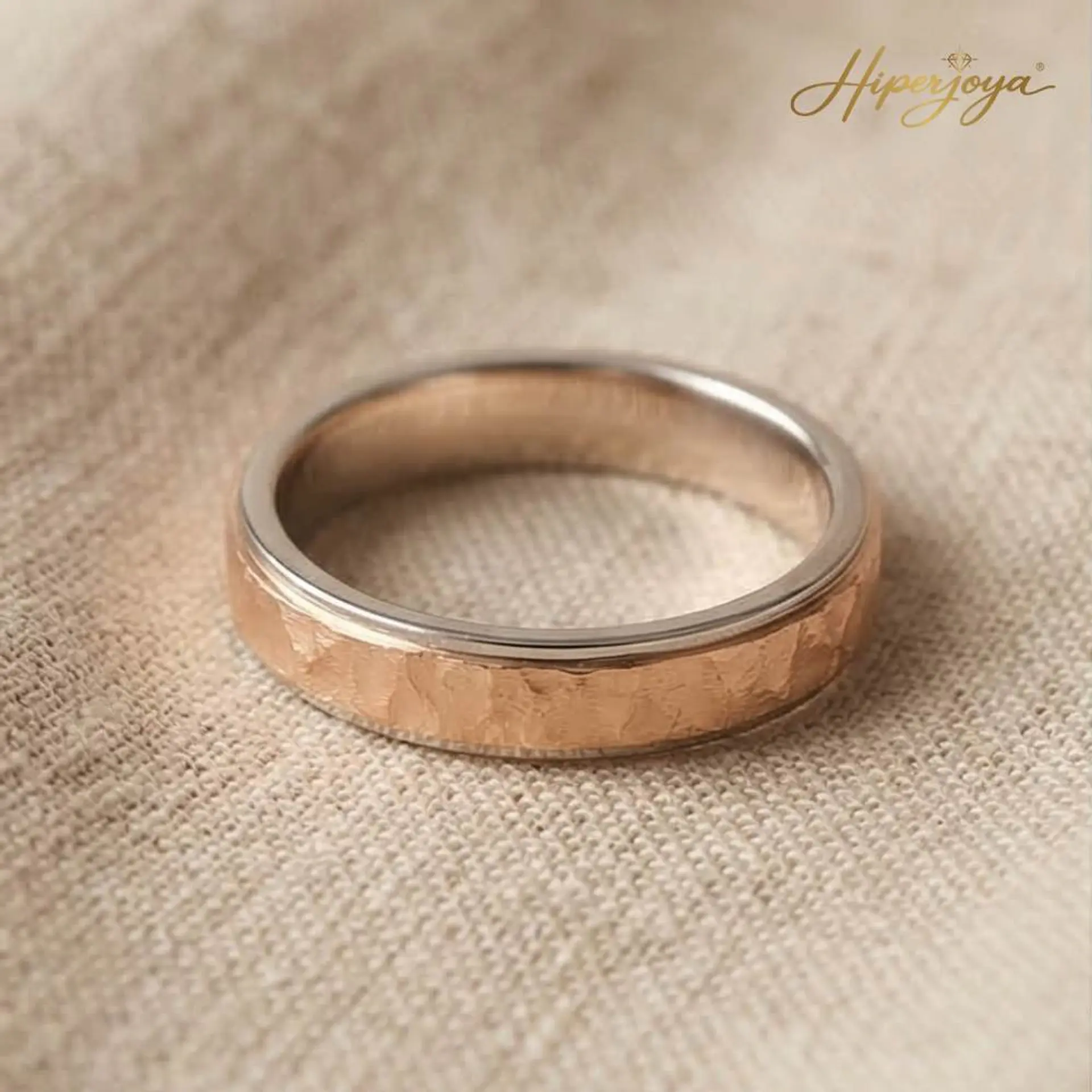 Alianza oro rosa 18k labrado 3