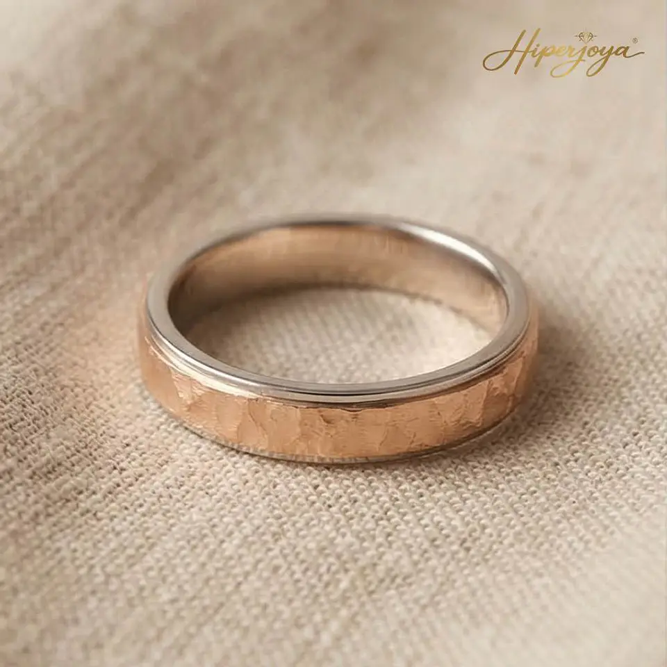 Alianza oro rosa 18k labrado 3