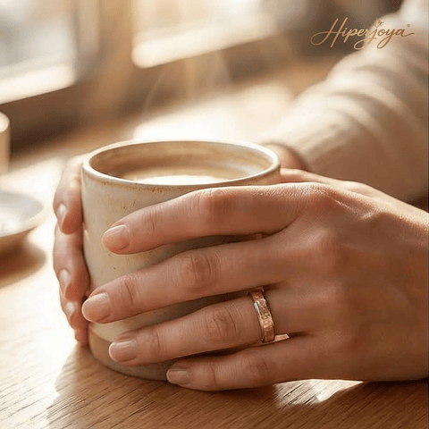 Alianza oro rosa 18k labrado