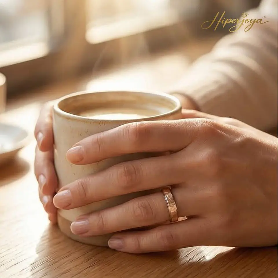 Alianza oro rosa 18k labrado 2